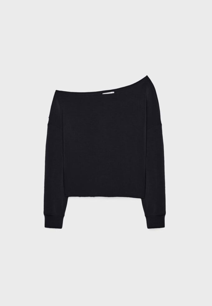 Soft Touch-Sweatshirt mit schulterfreiem Ausschnitt Soft Touch-Sweatshirt mit schulterfreiem Ausschnitt