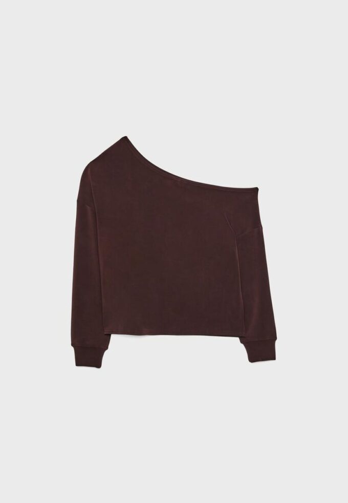 Soft Touch-Sweatshirt mit schulterfreiem Ausschnitt Soft Touch-Sweatshirt mit schulterfreiem Ausschnitt