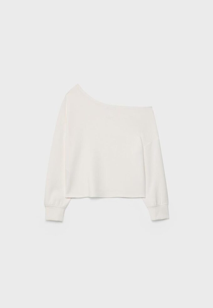 Soft Touch-Sweatshirt mit schulterfreiem Ausschnitt Soft Touch-Sweatshirt mit schulterfreiem Ausschnitt