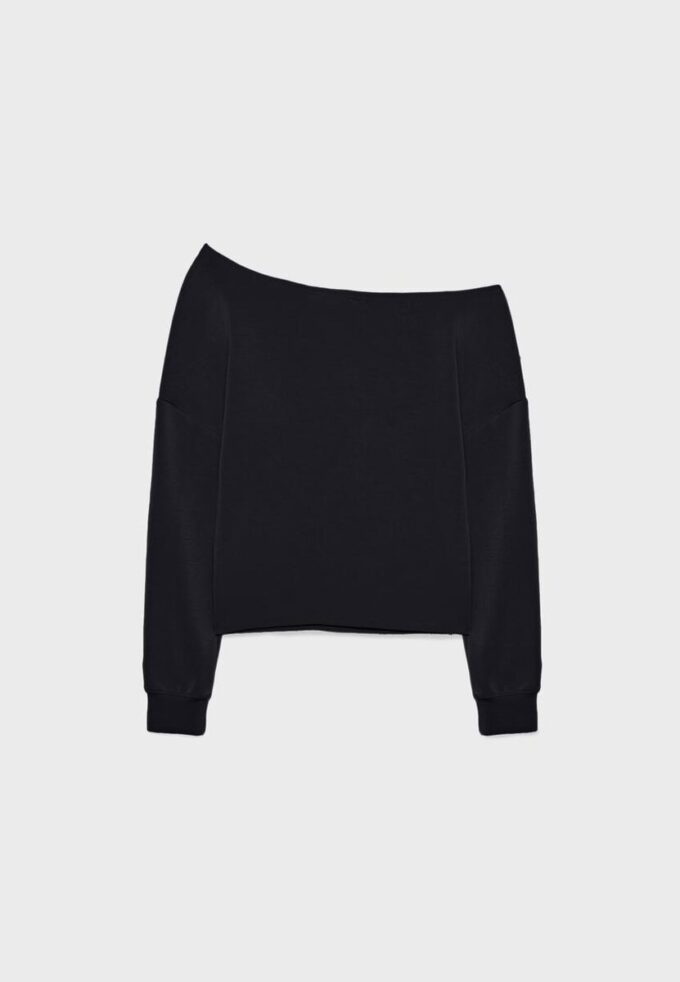 Soft Touch-Sweatshirt mit schulterfreiem Ausschnitt Soft Touch-Sweatshirt mit schulterfreiem Ausschnitt
