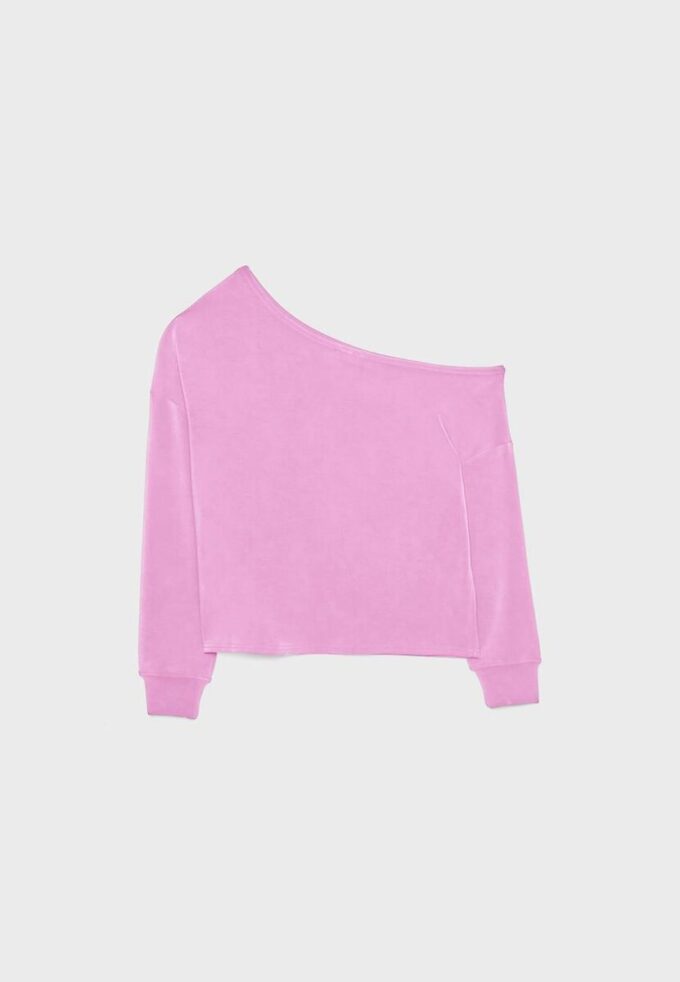 Soft Touch-Sweatshirt mit schulterfreiem Ausschnitt Soft Touch-Sweatshirt mit schulterfreiem Ausschnitt