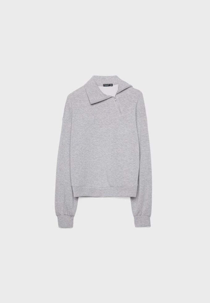 Soft Touch-Sweatshirt mit seitlichem Reißverschluss Soft Touch-Sweatshirt mit seitlichem Reißverschluss