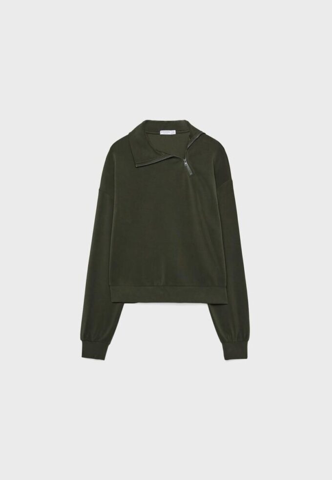 Soft Touch-Sweatshirt mit seitlichem Reißverschluss Soft Touch-Sweatshirt mit seitlichem Reißverschluss