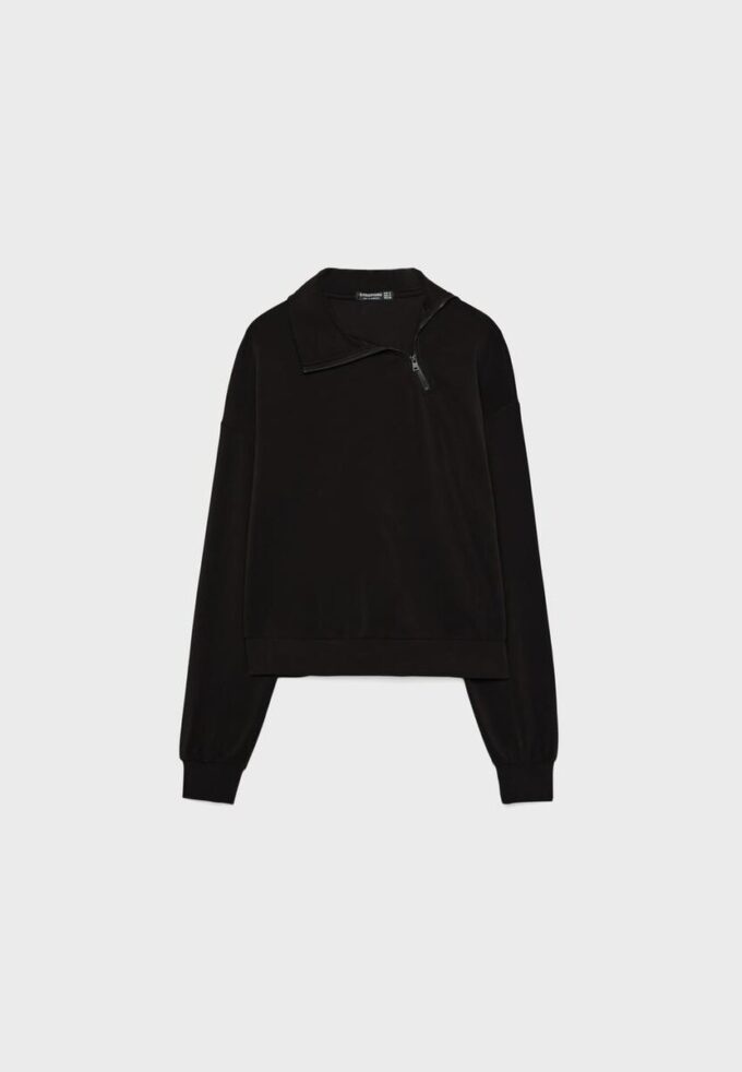 Soft Touch-Sweatshirt mit seitlichem Reißverschluss Soft Touch-Sweatshirt mit seitlichem Reißverschluss