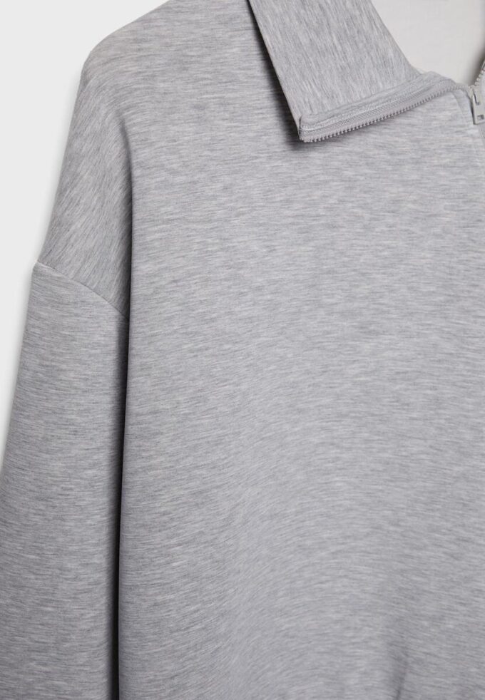 Soft Touch-Sweatshirt mit seitlichem Reißverschluss Soft Touch-Sweatshirt mit seitlichem Reißverschluss