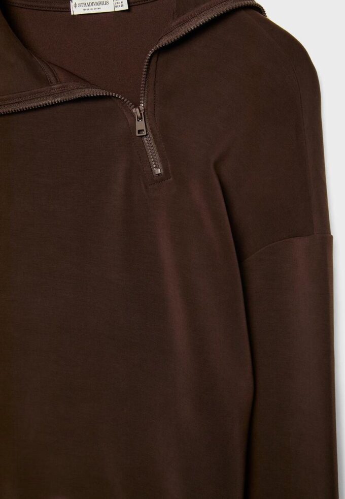 Soft Touch-Sweatshirt mit seitlichem Reißverschluss Soft Touch-Sweatshirt mit seitlichem Reißverschluss