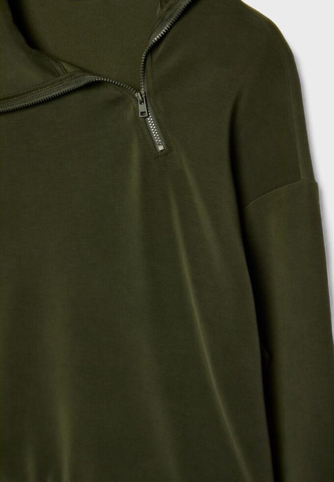 Soft Touch-Sweatshirt mit seitlichem Reißverschluss Soft Touch-Sweatshirt mit seitlichem Reißverschluss