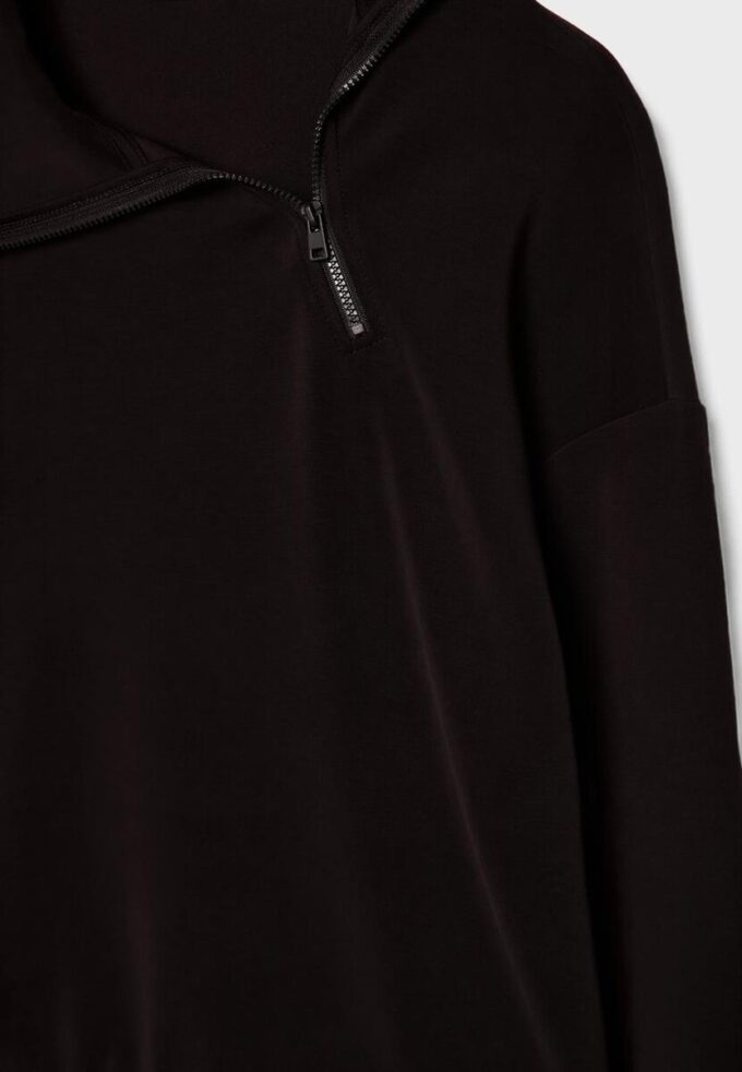 Soft Touch-Sweatshirt mit seitlichem Reißverschluss Soft Touch-Sweatshirt mit seitlichem Reißverschluss