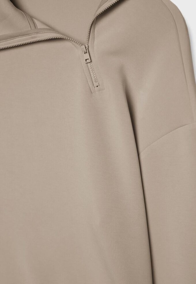 Soft Touch-Sweatshirt mit seitlichem Reißverschluss Soft Touch-Sweatshirt mit seitlichem Reißverschluss