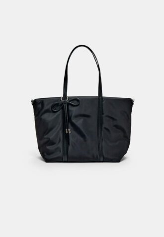 Stoff-Shopper-Tasche mit Schleife