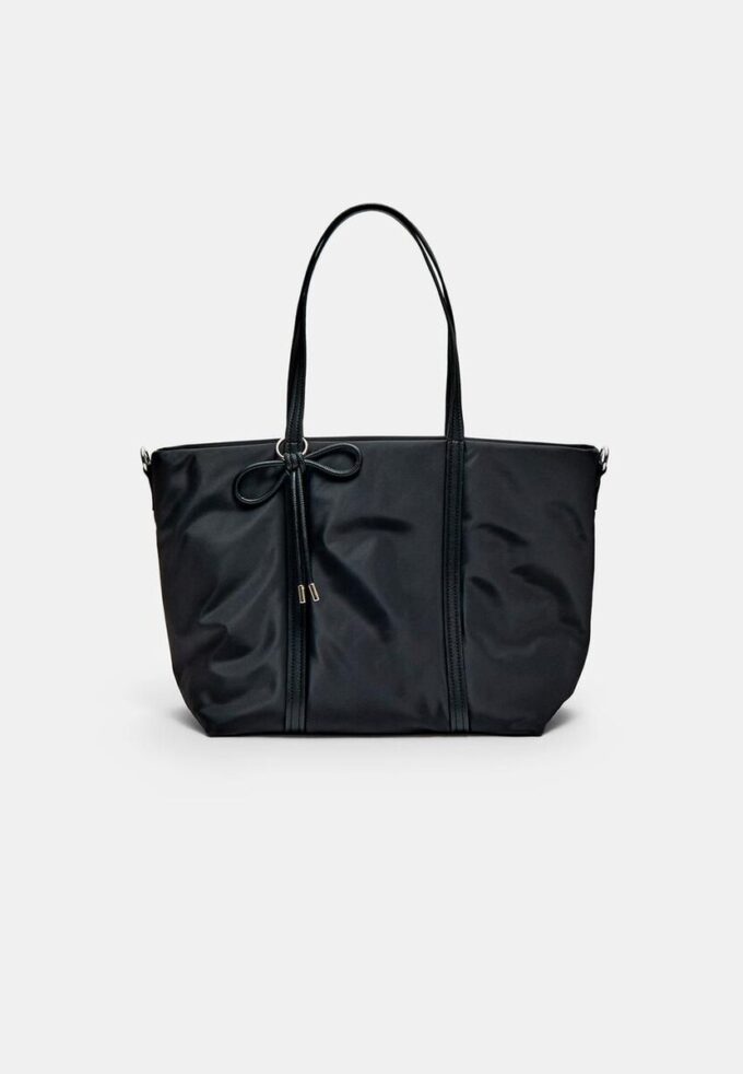 Stoff-Shopper-Tasche mit Schleife Stoff-Shopper-Tasche mit Schleife