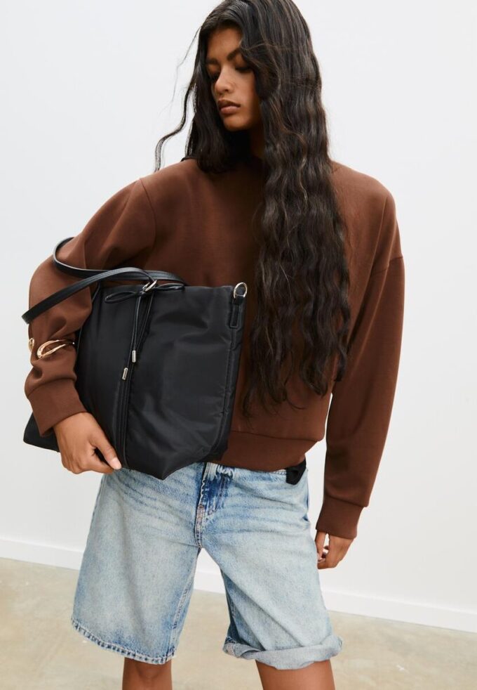 Stoff-Shopper-Tasche mit Schleife Stoff-Shopper-Tasche mit Schleife