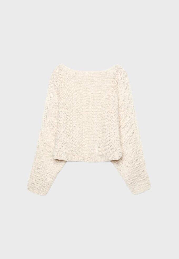 Strickjacke mit Fledermausärmeln und Bindeband