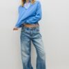 Strickpullover aus zwei Stoffen Strickpullover aus zwei Stoffen