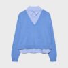 Strickpullover aus zwei Stoffen Strickpullover aus zwei Stoffen