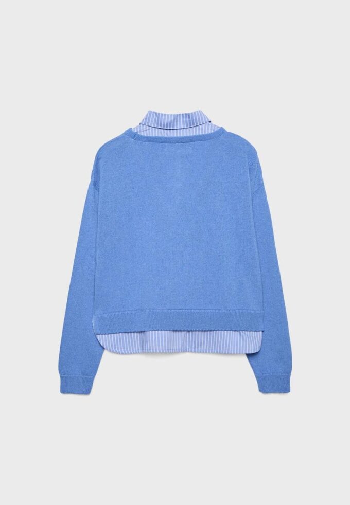 Strickpullover aus zwei Stoffen Strickpullover aus zwei Stoffen