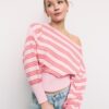 Strickpullover mit asymmetrischem, geripptem Saum
