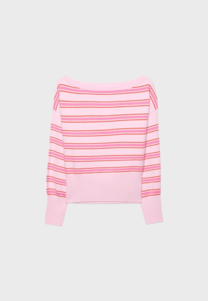 Strickpullover mit asymmetrischem, geripptem Saum