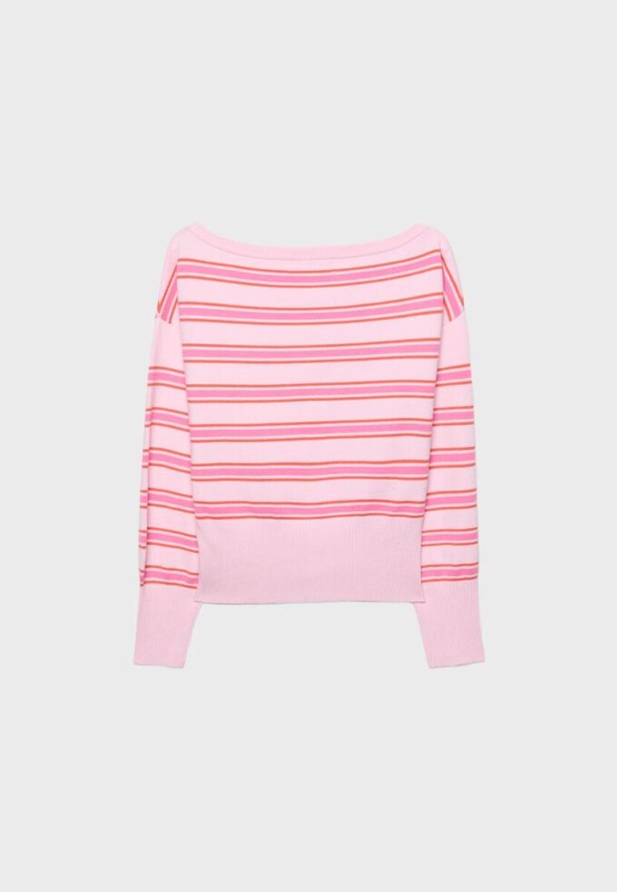 Strickpullover mit asymmetrischem, geripptem Saum