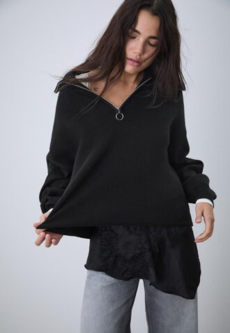 Strickpullover mit Reißverschluss