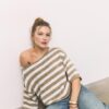 Strickpullover mit U-Boot-Ausschnitt Strickpullover mit U-Boot-Ausschnitt