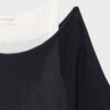 Strickpullover mit U-Boot-Ausschnitt und Überlagerung Strickpullover mit U-Boot-Ausschnitt und Überlagerung
