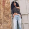 Super-Baggy-Jeans mit Sternen an den Seiten Super-Baggy-Jeans mit Sternen an den Seiten