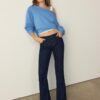 Sweatshirt mit U-Boot-Ausschnitt und Strassflügeln