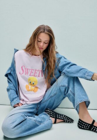 Sweety Kurzarm-T-Shirt mit Rundhalsausschnitt