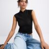 T-Shirt im Qipao-Stil aus Spitze T-Shirt im Qipao-Stil aus Spitze
