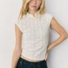T-Shirt im Qipao-Stil aus Spitze
