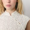 T-Shirt im Qipao-Stil aus Spitze