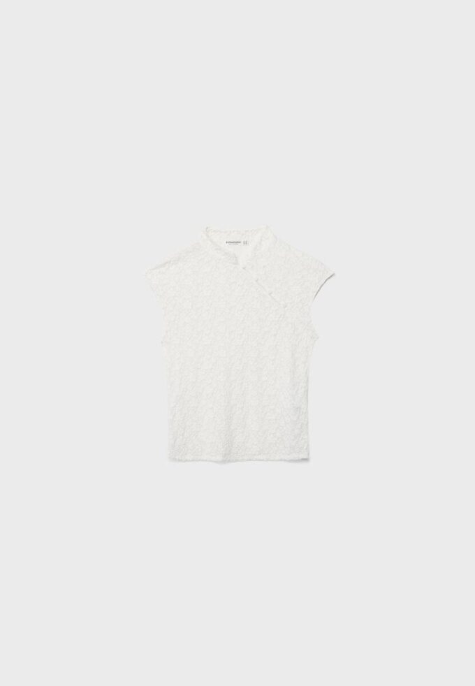T-Shirt im Qipao-Stil aus Spitze
