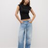 T-Shirt im Qipao-Stil mit Flockdruck