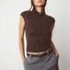 T-Shirt im Qipao-Stil mit Flockdruck T-Shirt im Qipao-Stil mit Flockdruck