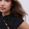 T-Shirt im Qipao-Stil mit Flockdruck
