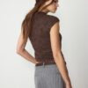 T-Shirt im Qipao-Stil mit Flockdruck T-Shirt im Qipao-Stil mit Flockdruck