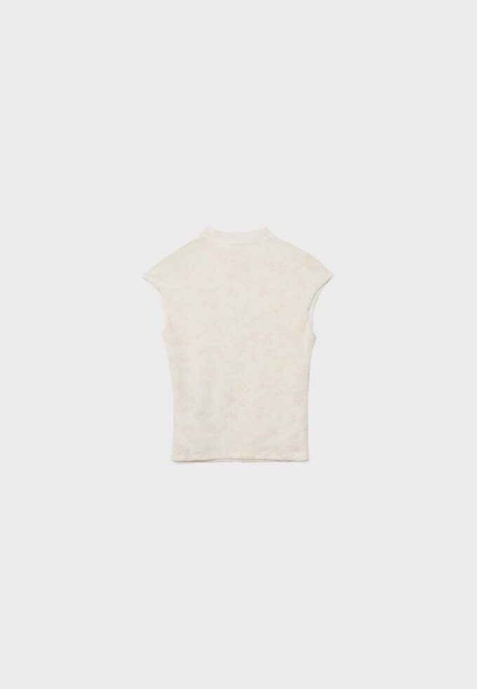 T-Shirt im Qipao-Stil mit Flockdruck
