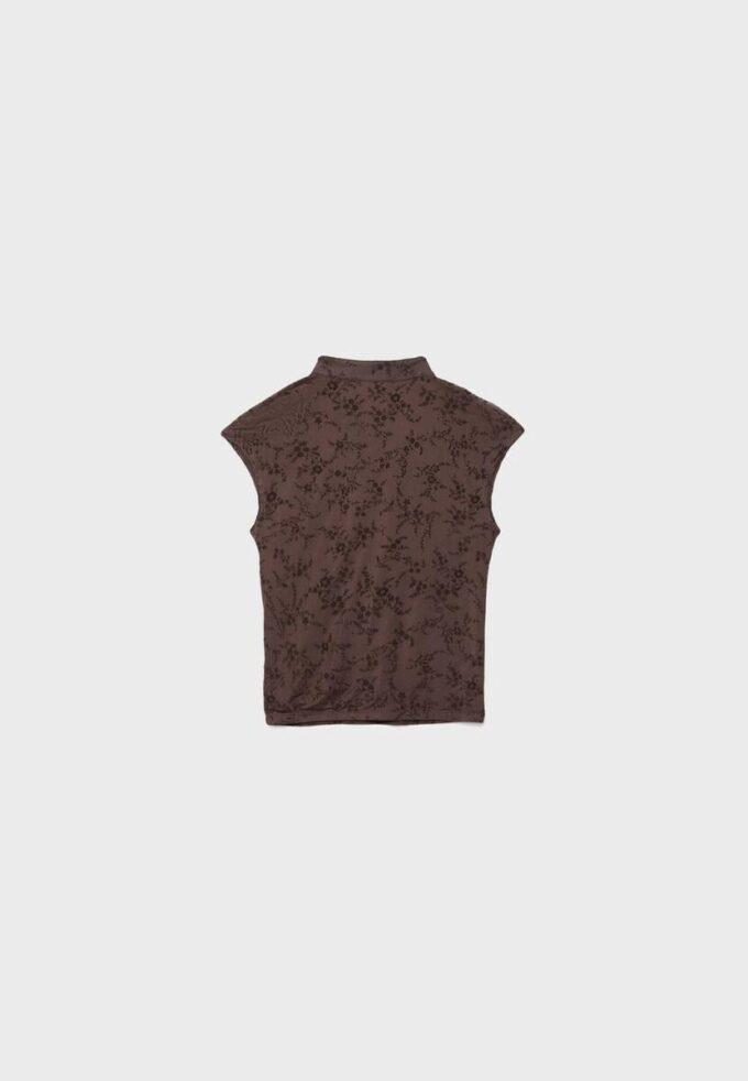 T-Shirt im Qipao-Stil mit Flockdruck T-Shirt im Qipao-Stil mit Flockdruck