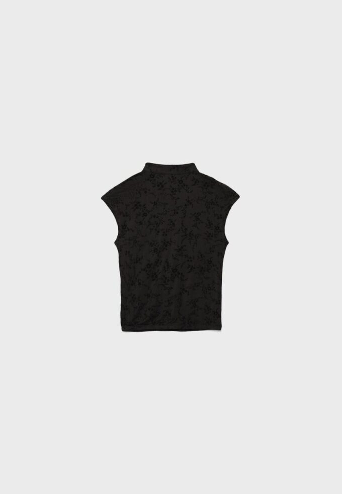 T-Shirt im Qipao-Stil mit Flockdruck