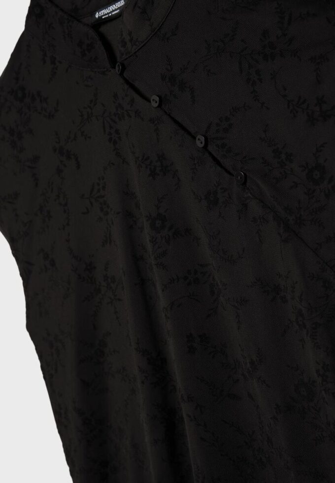 T-Shirt im Qipao-Stil mit Flockdruck