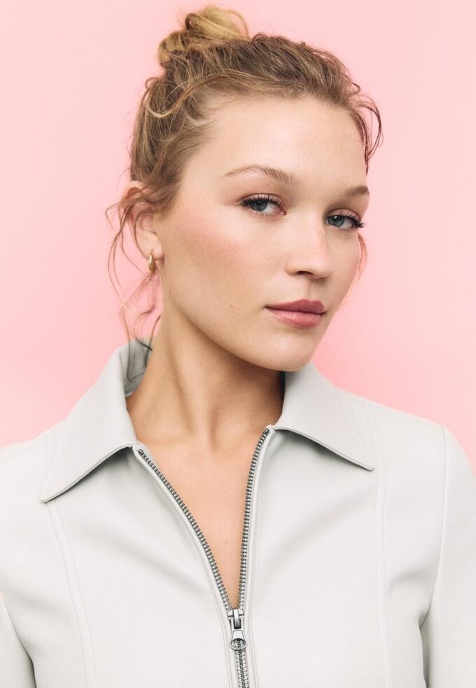 Taillierte Jacke in Lederoptik