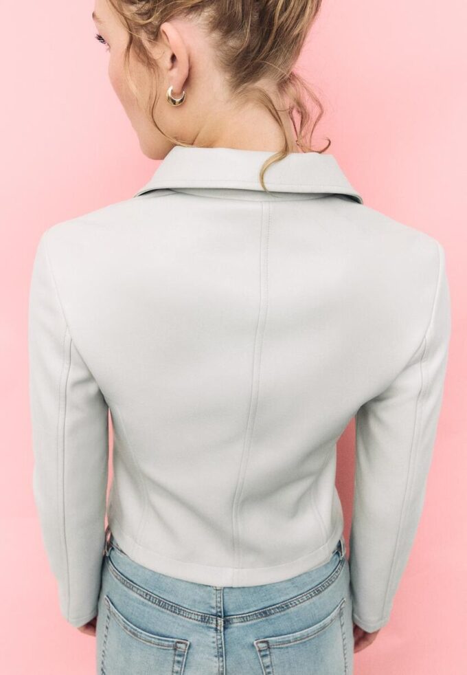 Taillierte Jacke in Lederoptik