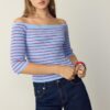 Taillierter gestreifter Strickpullover Taillierter gestreifter Strickpullover