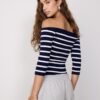 Taillierter gestreifter Strickpullover Taillierter gestreifter Strickpullover