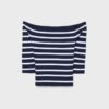 Taillierter gestreifter Strickpullover Taillierter gestreifter Strickpullover