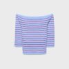 Taillierter gestreifter Strickpullover Taillierter gestreifter Strickpullover
