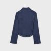 Tailliertes Denim-Hemd aus Bengaline mit doppeltem Reißverschluss Tailliertes Denim-Hemd aus Bengaline mit doppeltem Reißverschluss