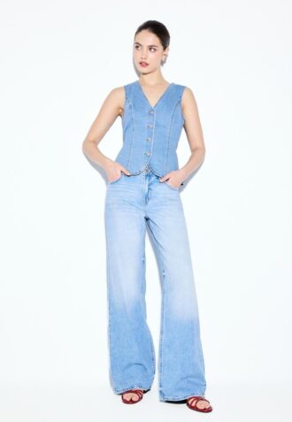 Tailliertes Denim-Oberteil