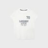 Tailliertes T-Shirt mit Spitze und grafischem Detail Tailliertes T-Shirt mit Spitze und grafischem Detail